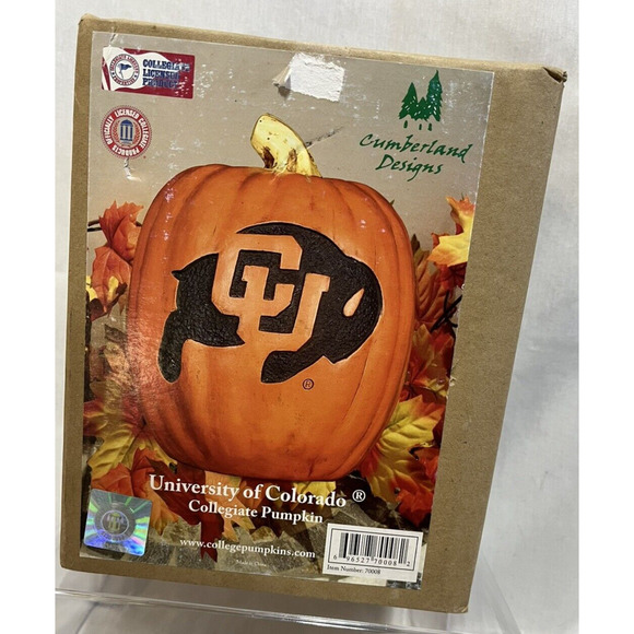 University Of Colorado Buffalos Collegiate Pumpkin Cumberland Designs New In Box - Picture 2 of 4